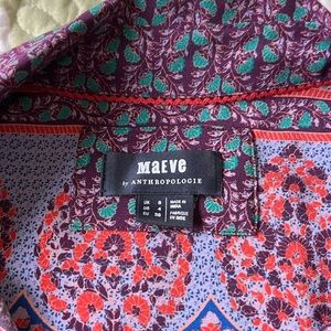 Colorful Patterned Button-Up Dress